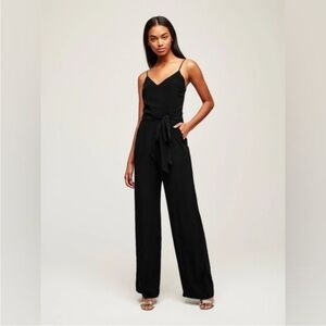 L'Agence Jackie Silk Wide Leg Jumpsuit